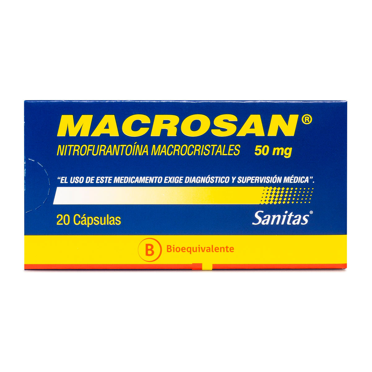 Macrosan - Nitrofurantoína Macrocristales 50 Mg - 20 Cápsulas