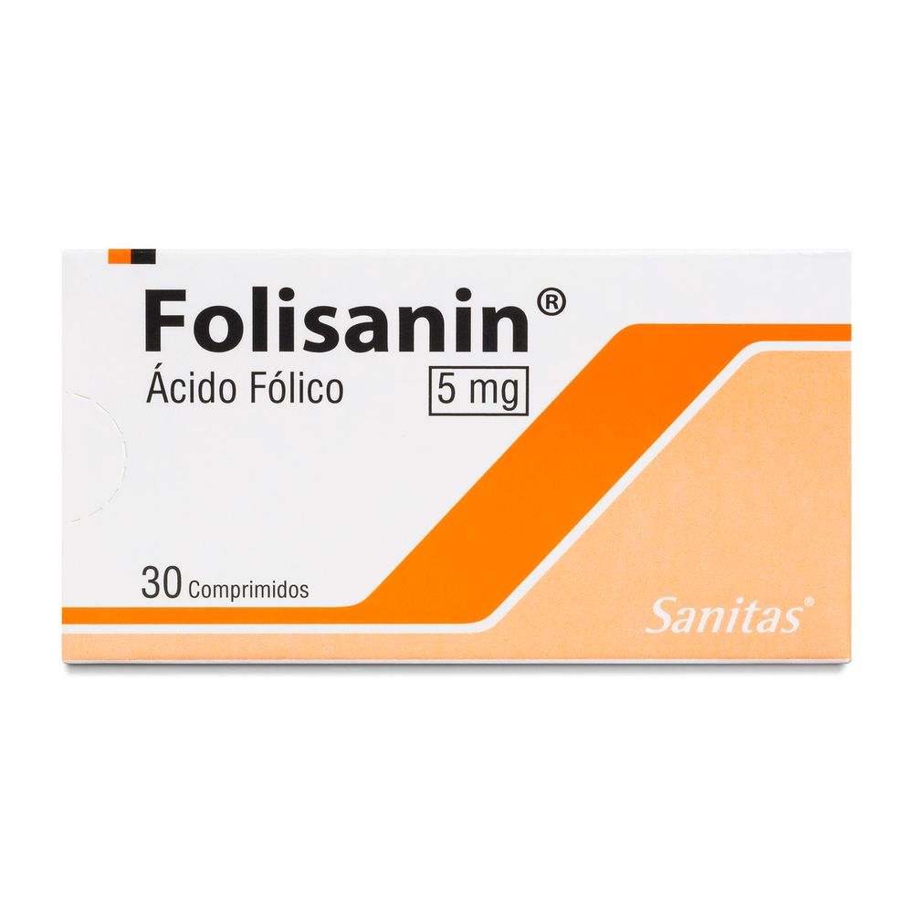 Folisanin - Ácido Fólico 5 Mg - 30 Comprimidos