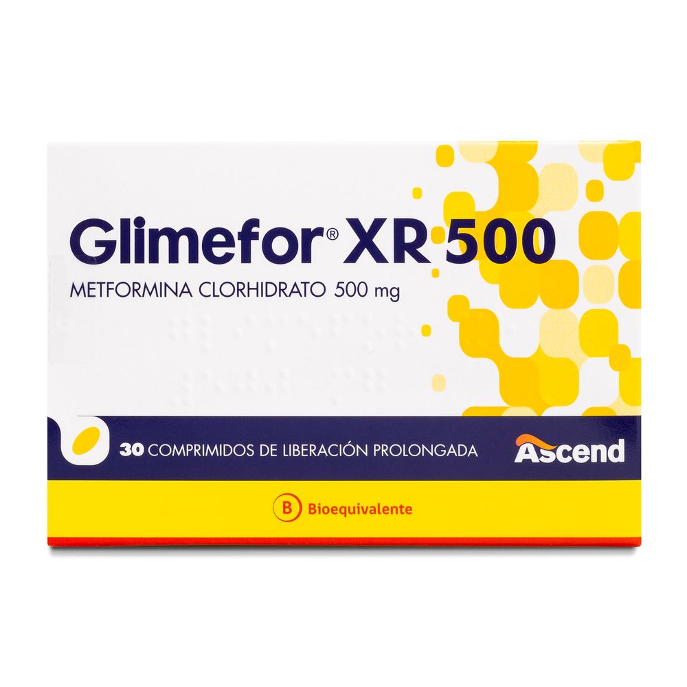 Glimefor 500 Xr - Metformina 500 mg - 30 Comp Recubiertos Liberación Prolongada