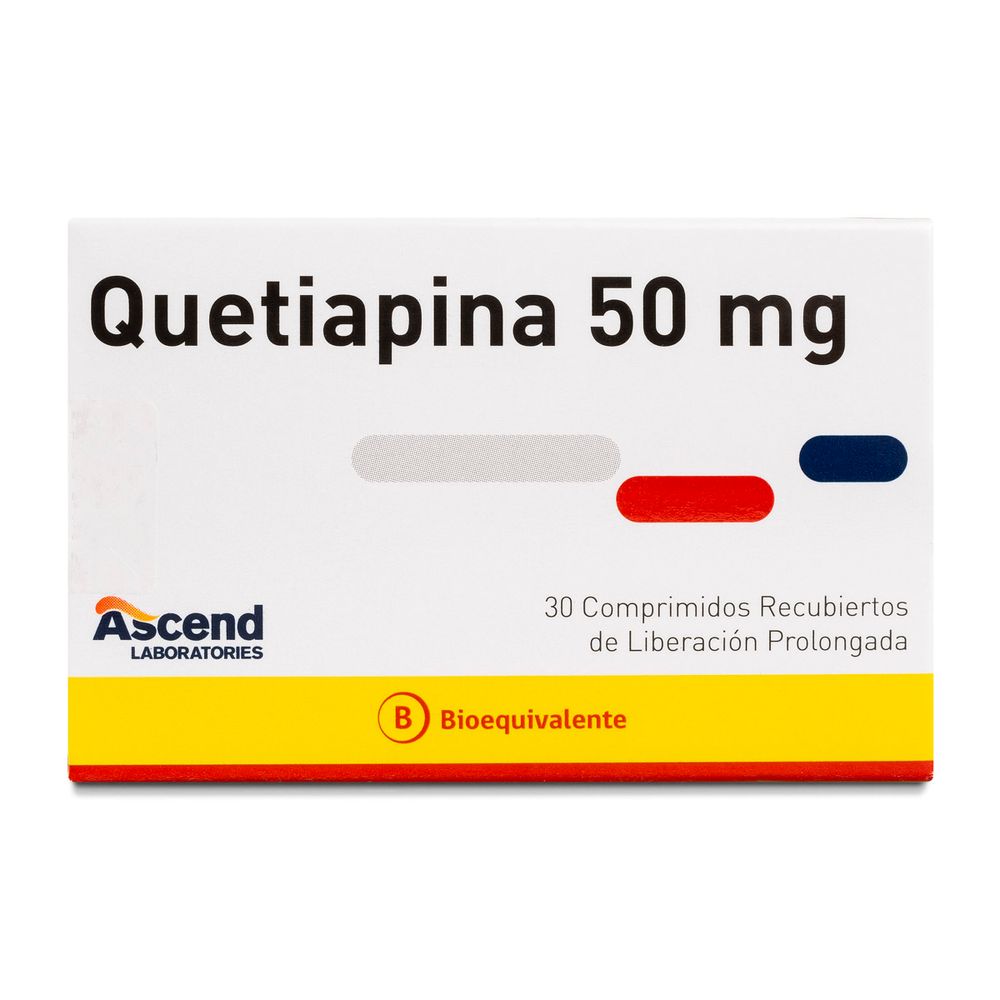 Quetiapina 50 mg - 30 Comprimidos Recubiertos Liberación Prolongada