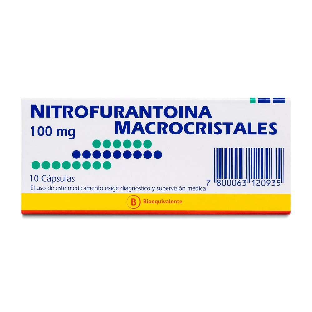 Nitrofurantoína 100 mg 10 Cápsulas