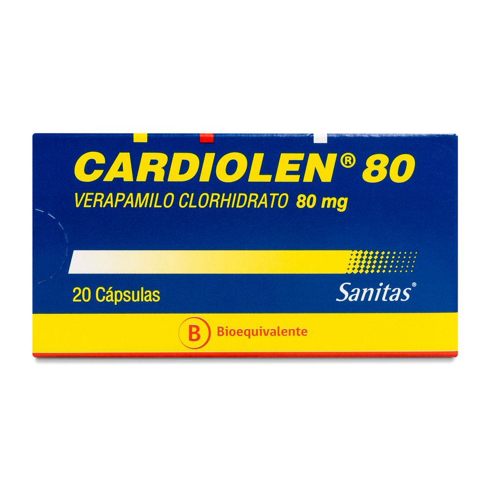 Cardiolen - Verapamilo 80 mg 20 Cápsulas