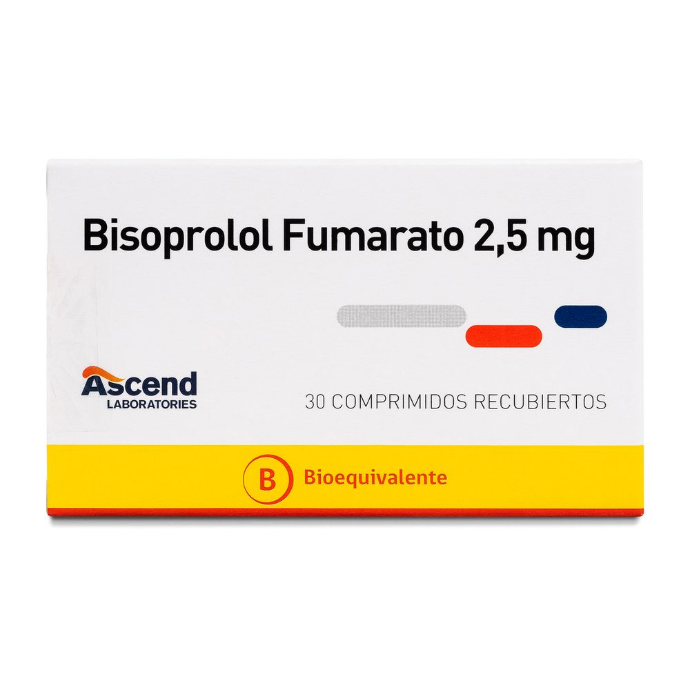Bisoprolol Fumarato 2.5 mg - 30 Comprimidos Recubiertos
