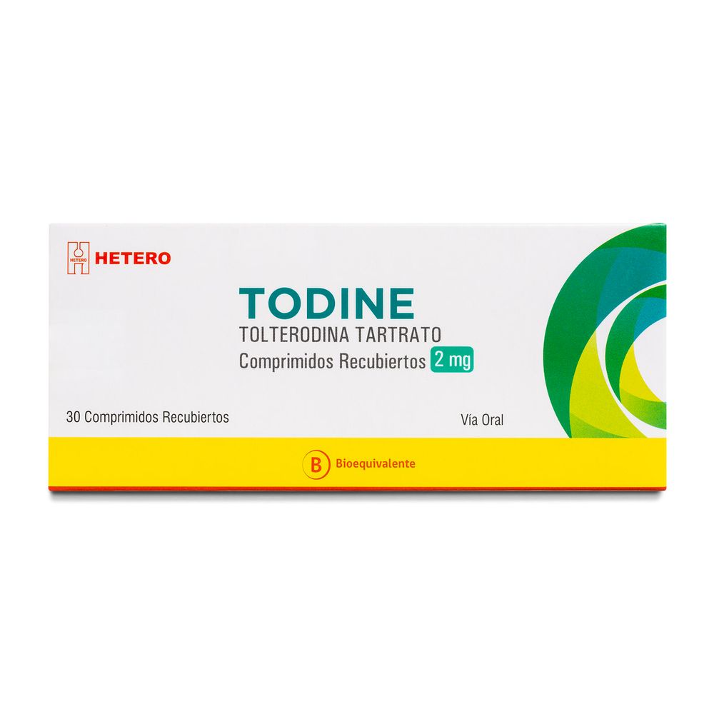 Todine - TolterodinaTartrato 2 Mg - 30 Comprimidos Recubiertos