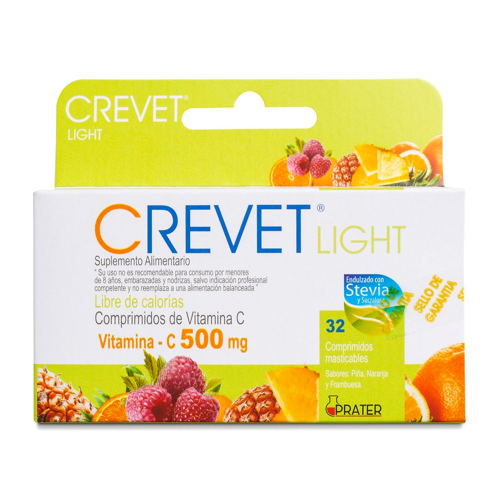 Crevet Light - Vitamina C 500 Mg - 32 Comprimidos