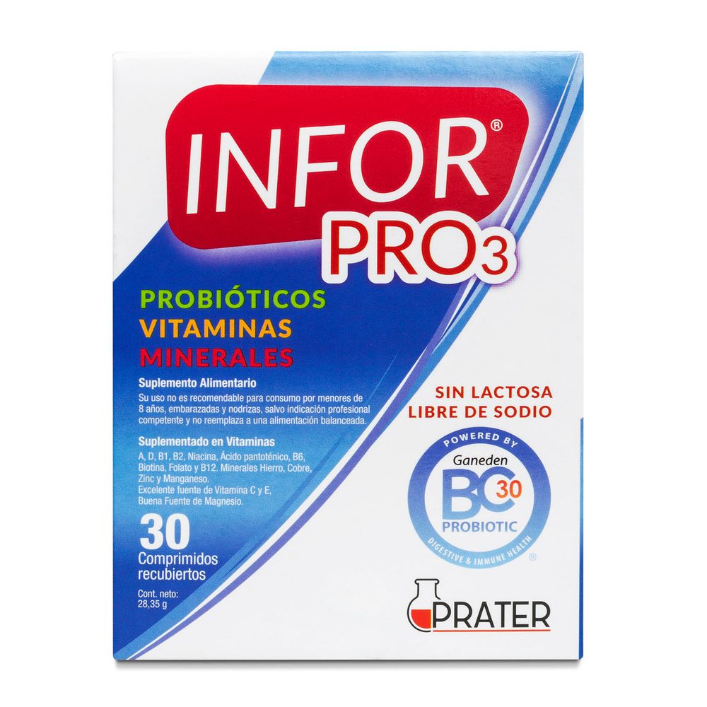 Infor Pro 3 - Multivitamínico /Minerales /Probiótico - 30 Comprimidos