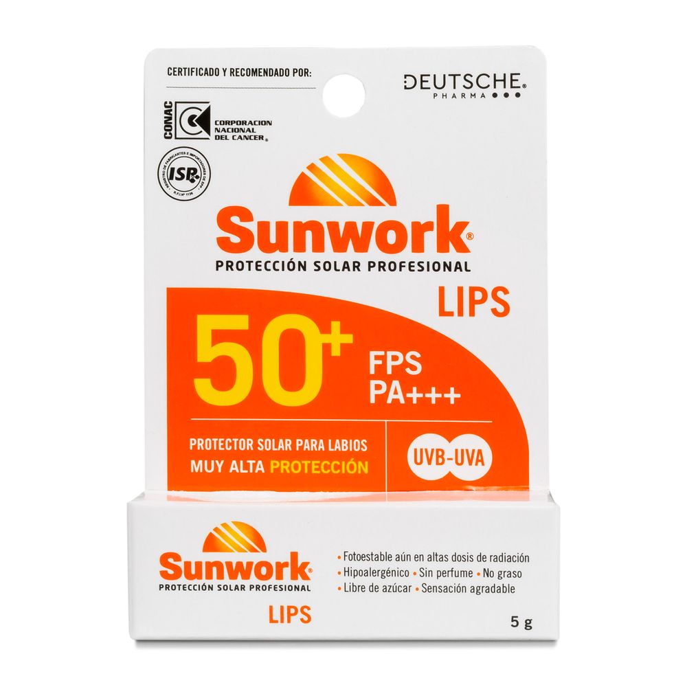 Sunwork Lips Fps 50+ Protector Solar Para Labios