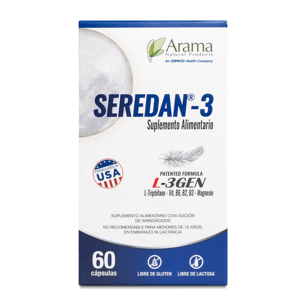 Seredan - Triptófano /Vitamina B2 B3 B6 /Magnesio 60 Cápsulas