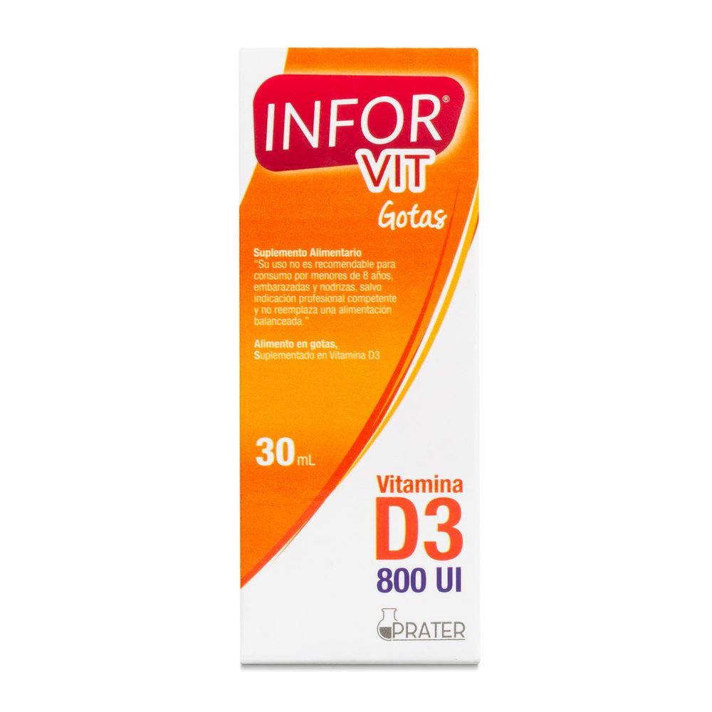 Infor Vit - Vitamina D3 (Colecalciferol) 800Ui/4 Gotas 30Ml