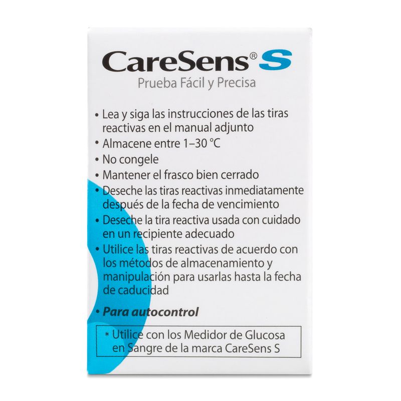 Caresens S - Tiras Reactiva Para Glicemia 50 Unid. - Farmacias Del Dr. Simi