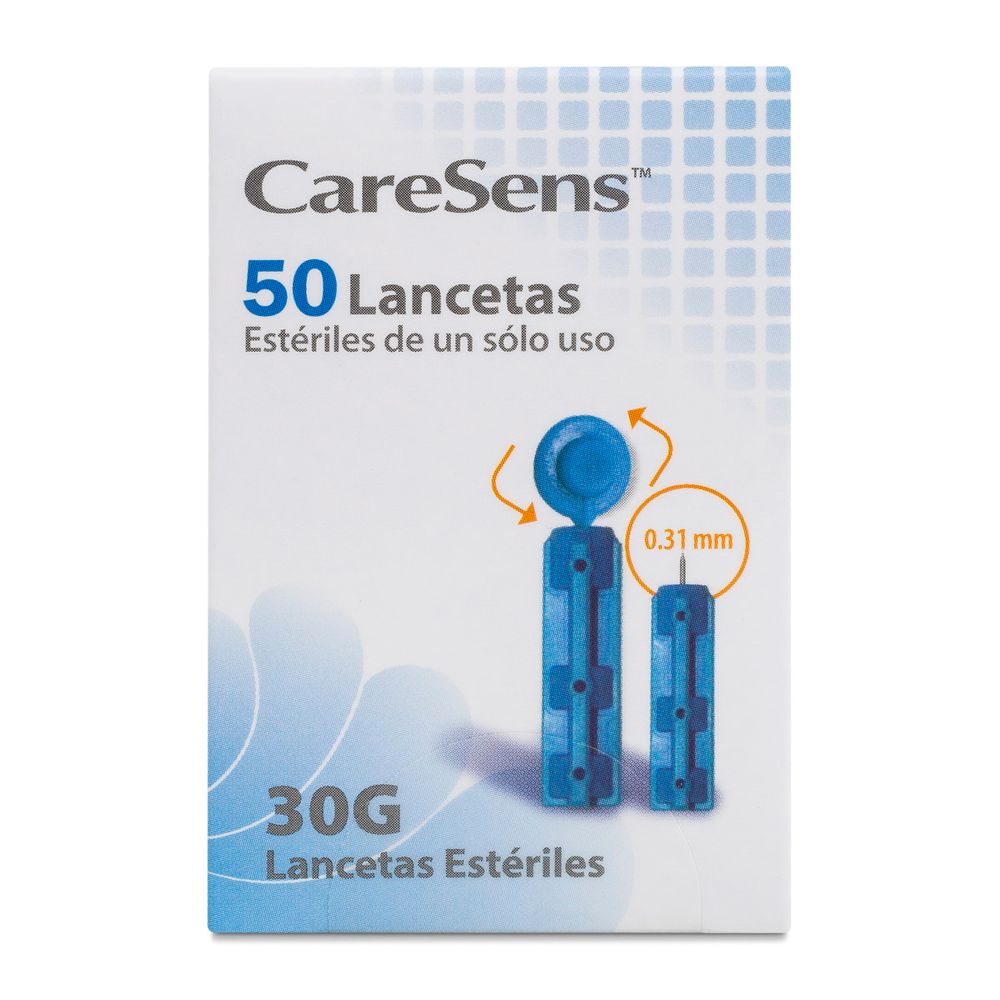 Caresens - Lancetas Estériles (30 G = 0,31 Mm) 50 Unid