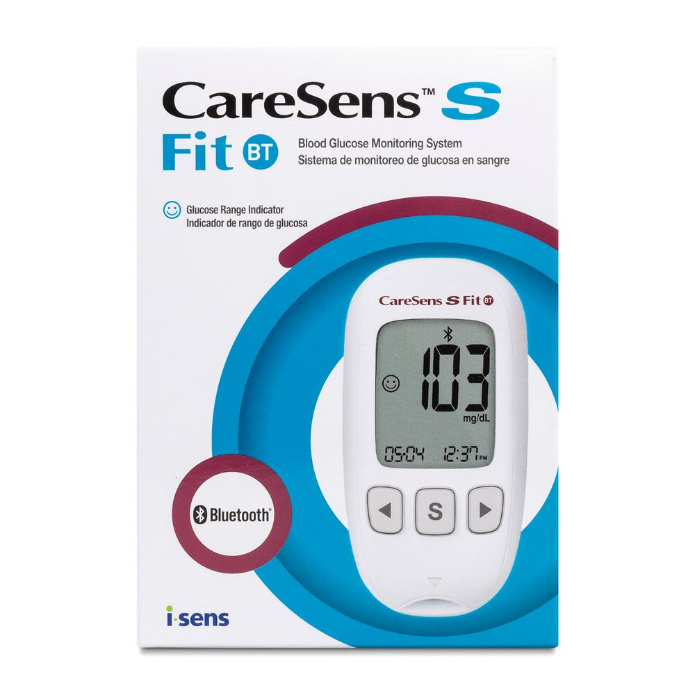 Glucómetro - Caresens S Fit - Kit Medidor De Glucosa con Bluetooth