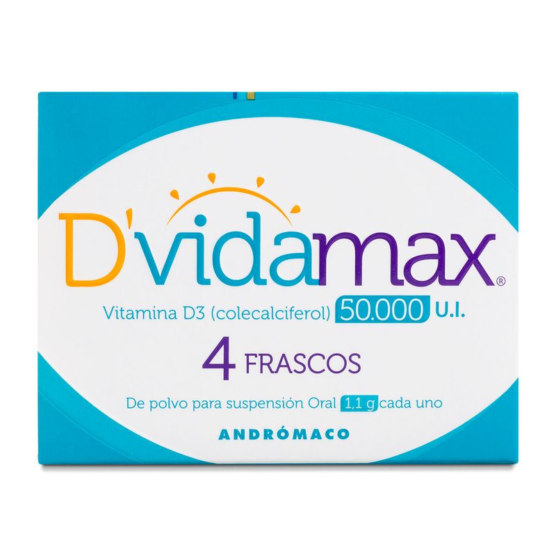 DVidamax - Colecalciferol / Polvo Suspensión Oral 50.000 UI - 4 Frascos ...