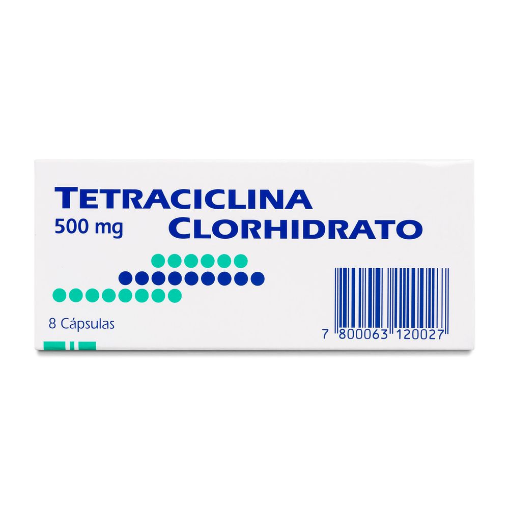 Tetraciclina Clorhidrato 500 mg 8 Cápsulas