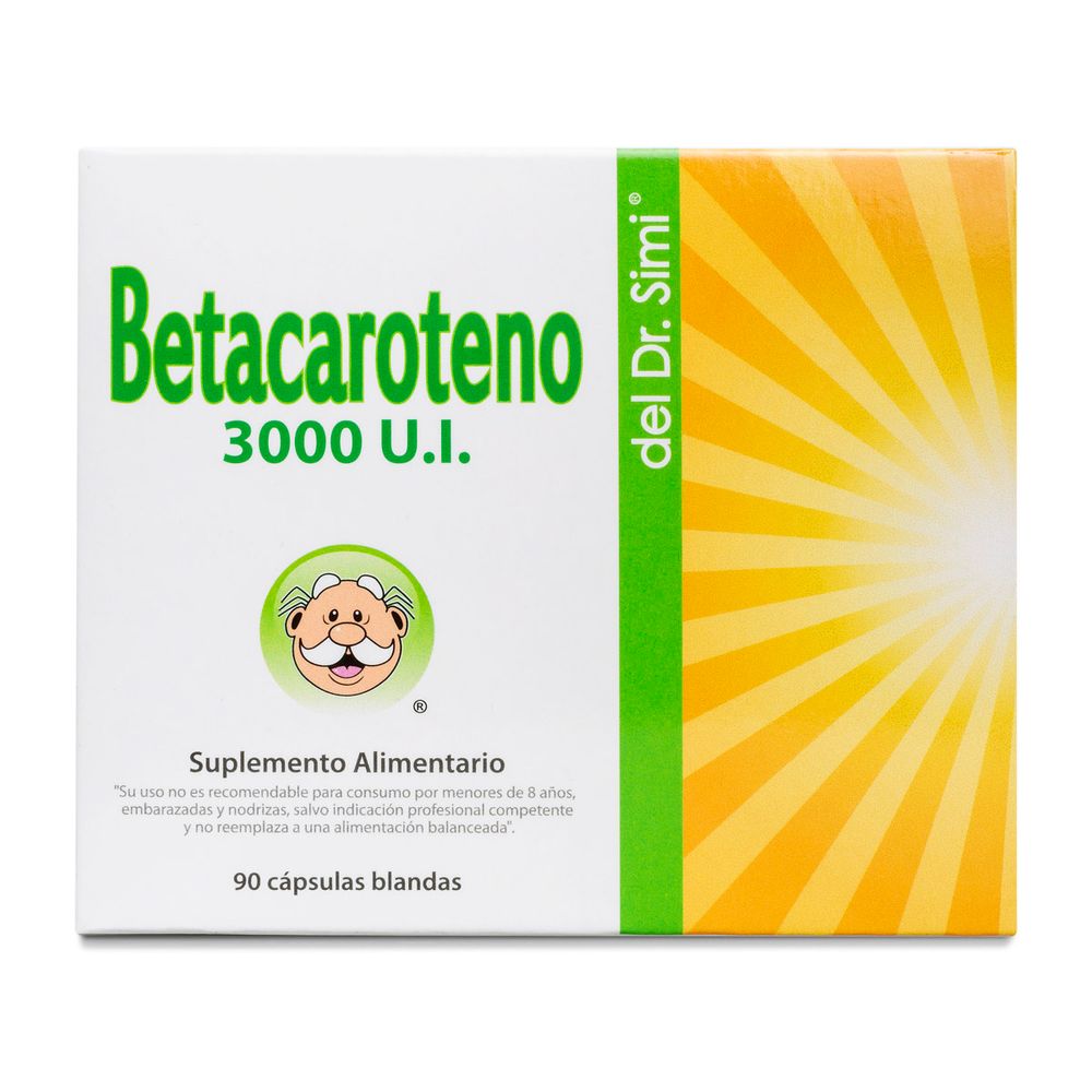 Betacaroteno 3.000 U.I - Vitamina A - 90 Cápsulas