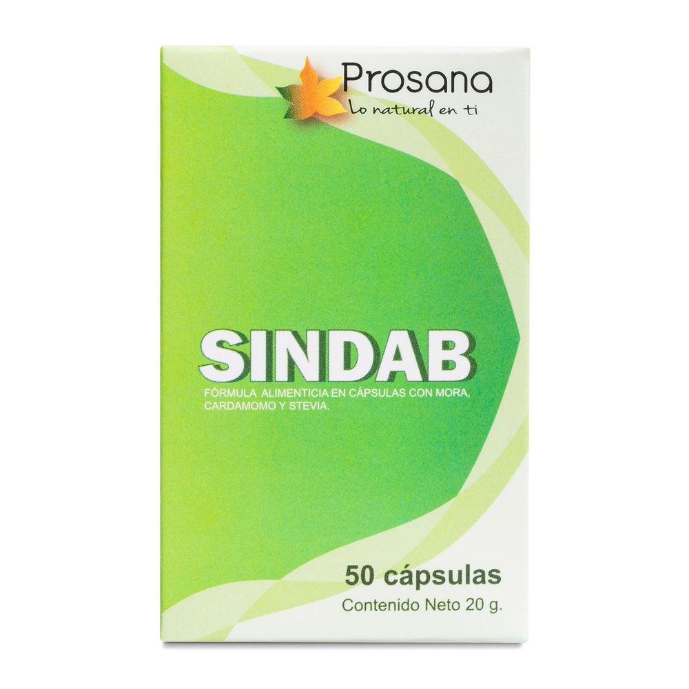 Sindab - Mora / Cardamomo Con Stevia 50 Cápsulas