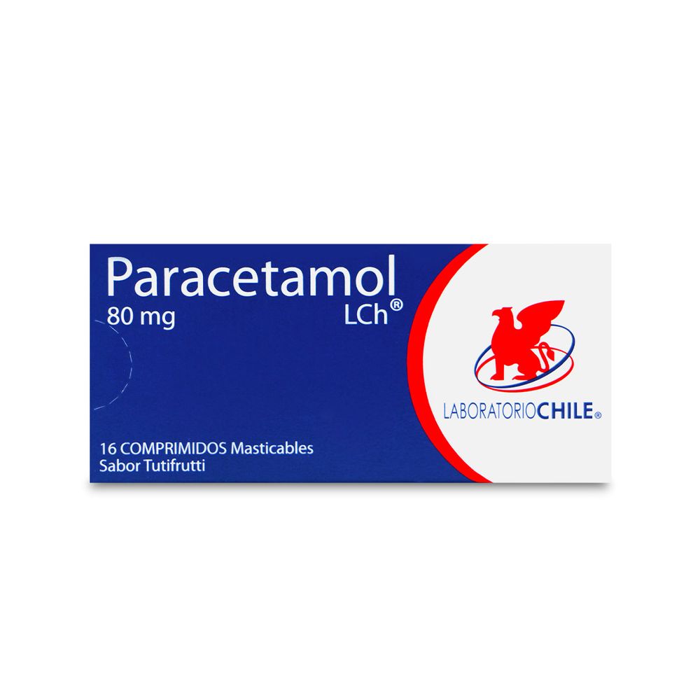 Paracetamol 80mg 16 Comp Mast sabor tutifrutti