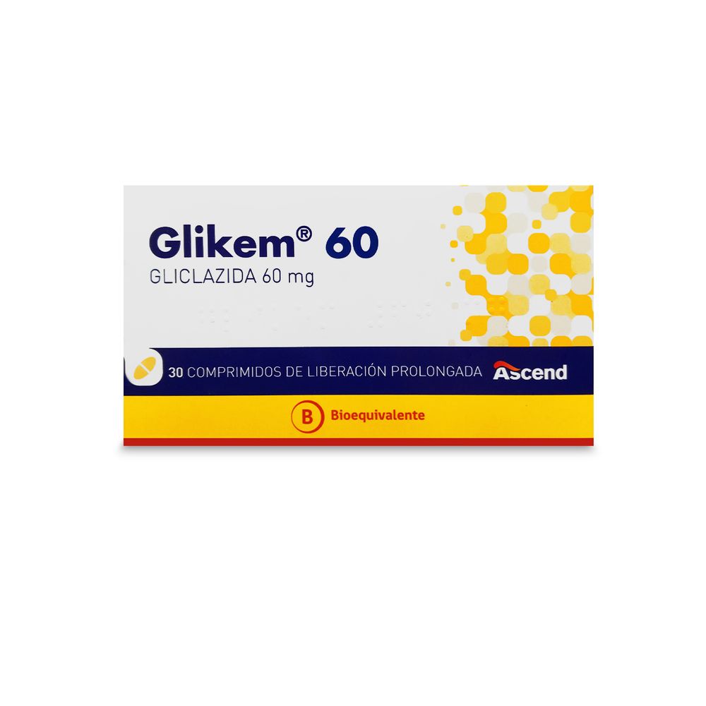Glikem 60 - Gliclazida 60 mg 30 Comp Rec Lp