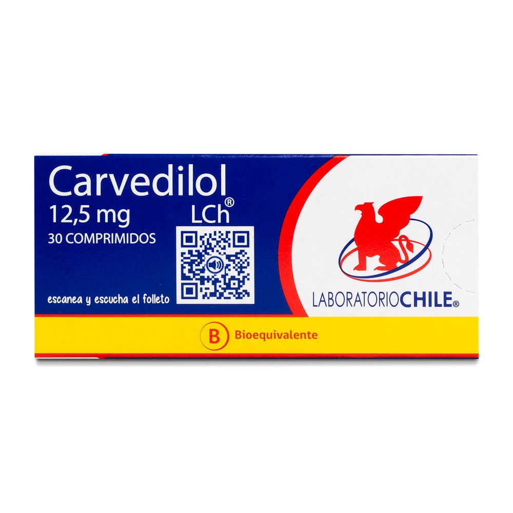Carvedilol 12.5 mg - 30 Comprimidos