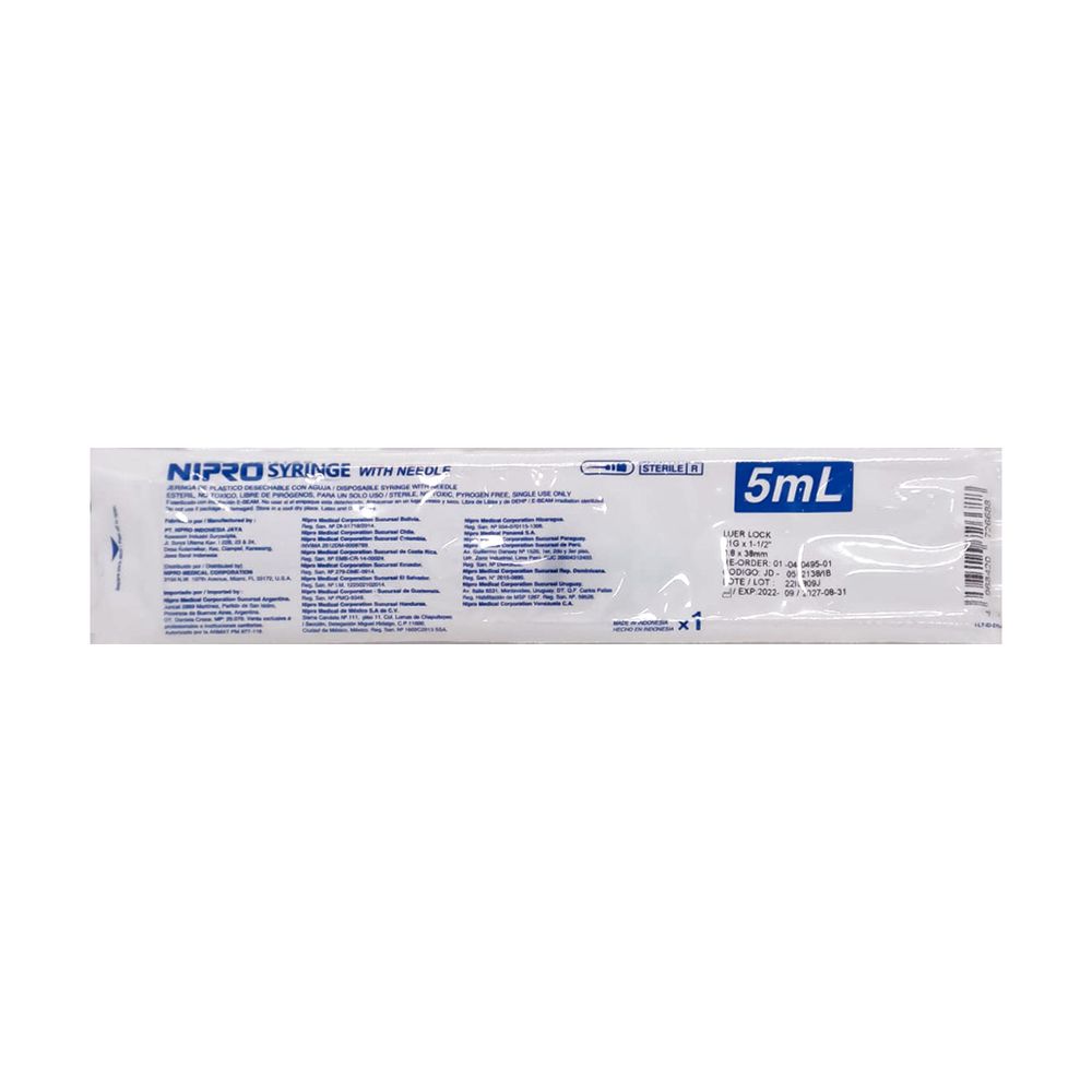 Cranberry - Jeringa 5 ml Aguja (21 G X 1 1 - 2) 1 Pieza