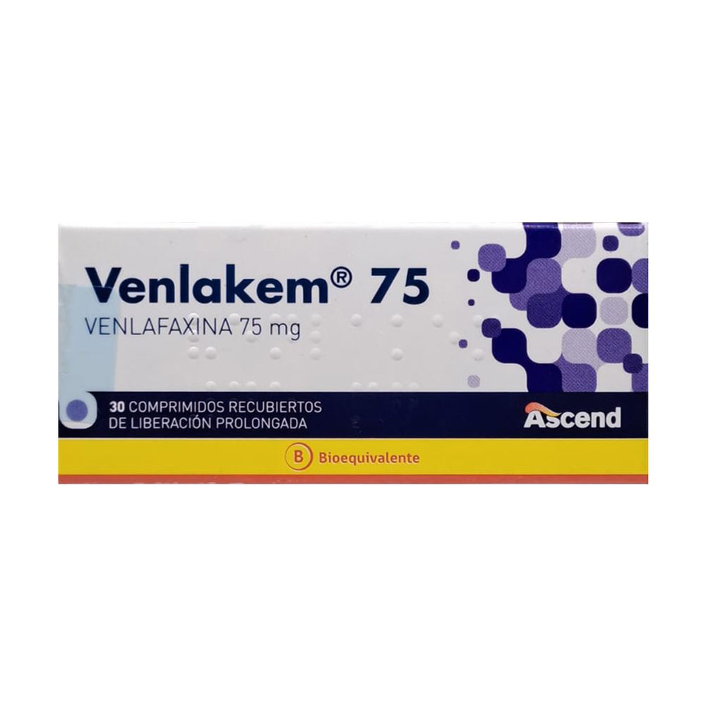 Venlakem - Venlafaxina 75 mg - 30 Cápsulas Liberación Prolongada