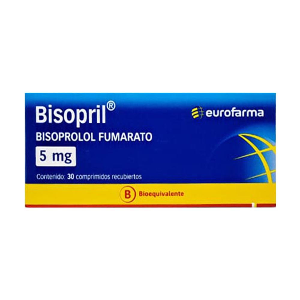 Bisoprolol Fumarato 5 mg 30 Comprimidos Recubiertos