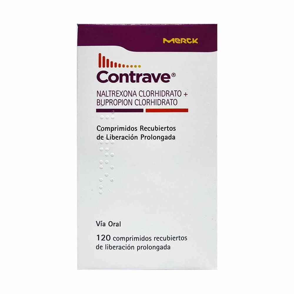 Contrave - Bupropion / Naltrexona 90 / 8 mg - 120 Comprimidos Recubiertos LP