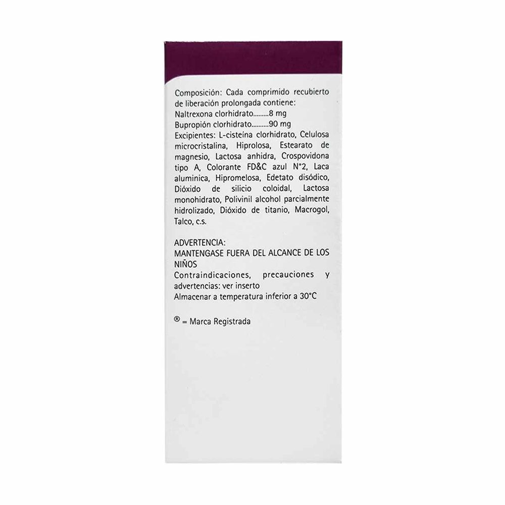 Contrave - Bupropion / Naltrexona 90 / 8 mg - 120 Comprimidos Recubiertos LP