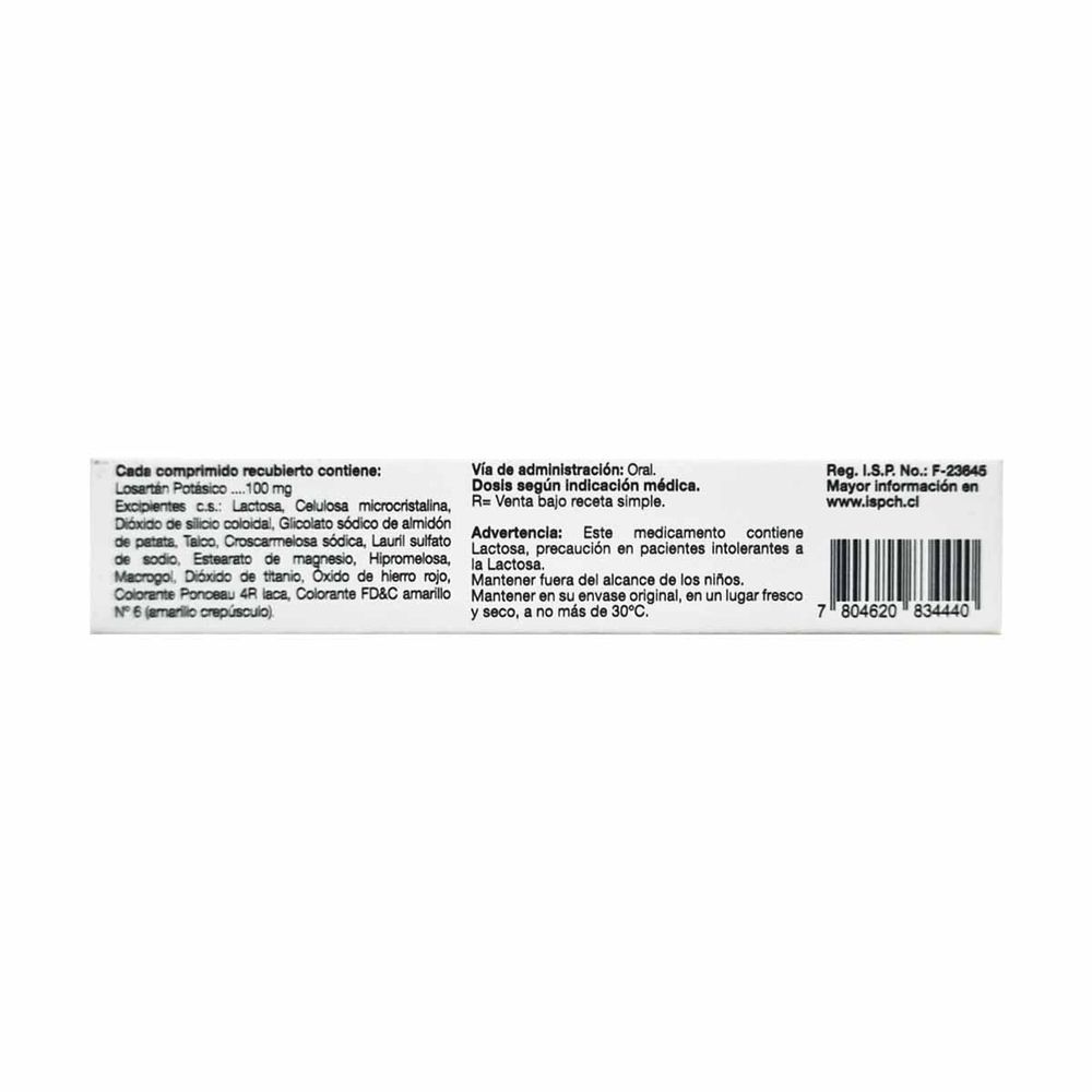 Losartán Potásico 100 mg 30 Comp Rec