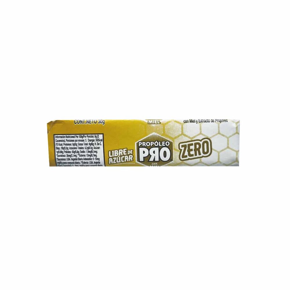 Propóleo Pro Zero - Caramelo Libre De Azúcar Sabor Miel Stick 10 Unidades