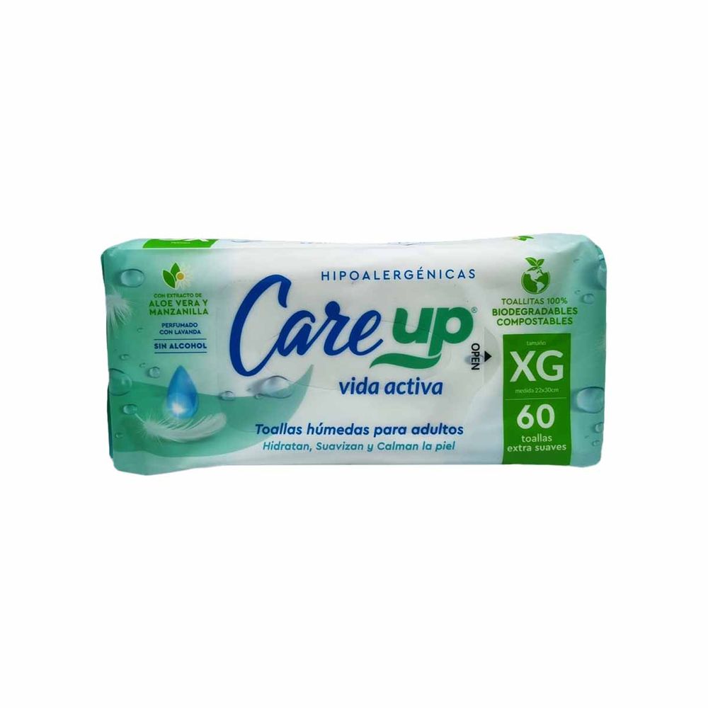 Toalla húmeda extra grande AD 60 unidades - Care Up