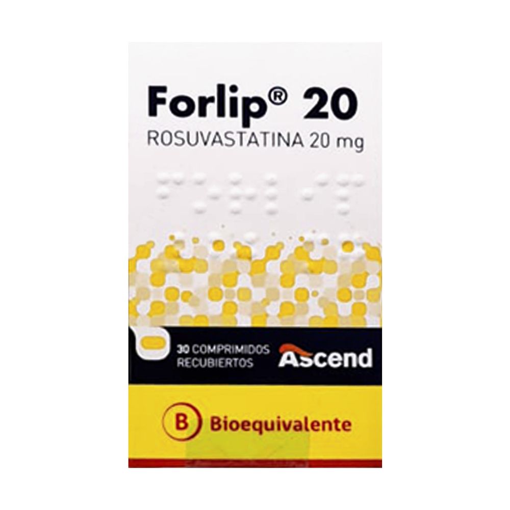 Forlip 20 - Rosuvastatina 20 mg 30 Comprimidos
