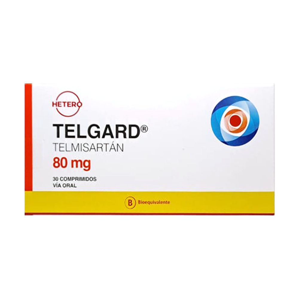 Telgard - Telmisartán 80 mg - 30 Comprimidos