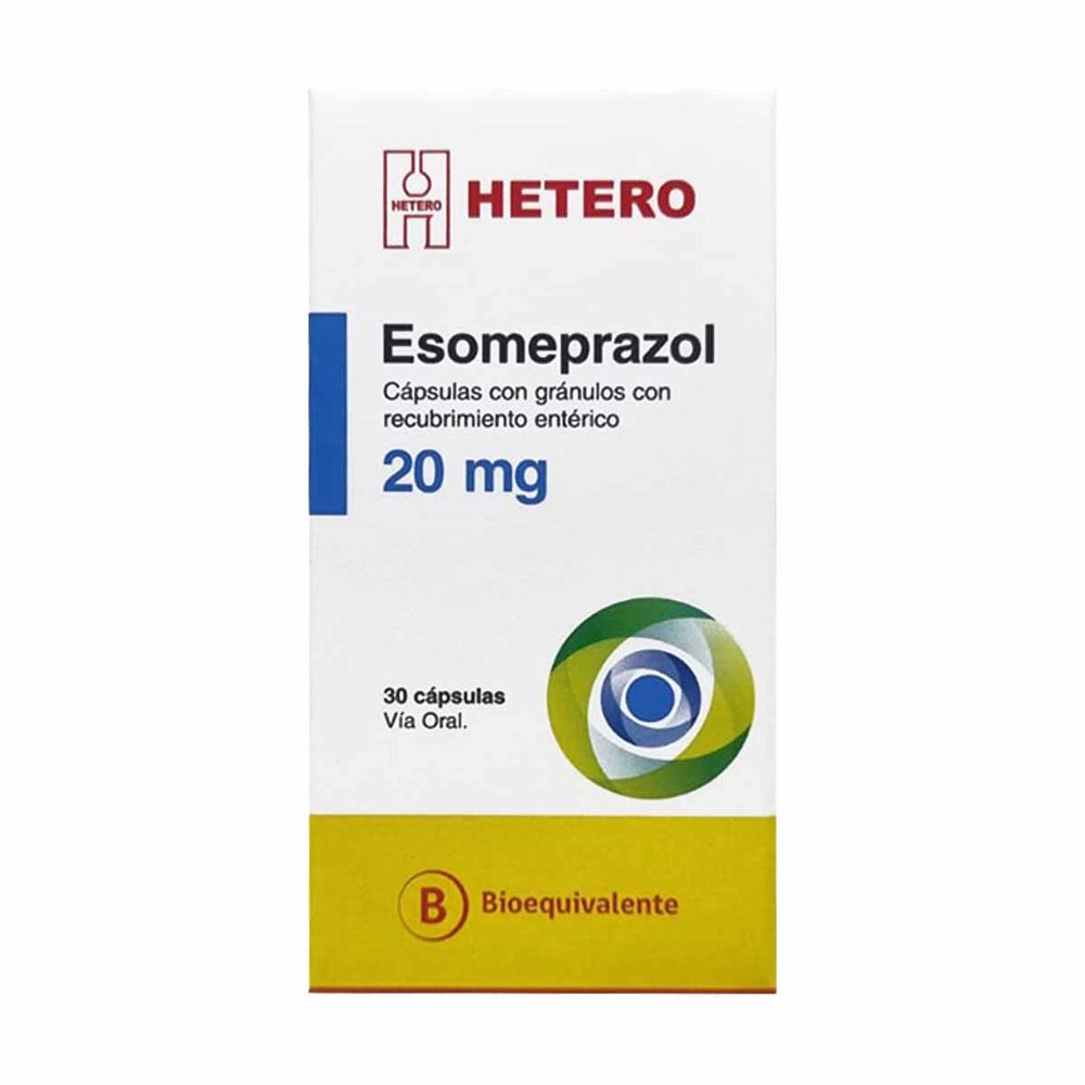 Esomeprazol 20 mg - 30 Cápsulas gránulos Recubrimiento Entérico