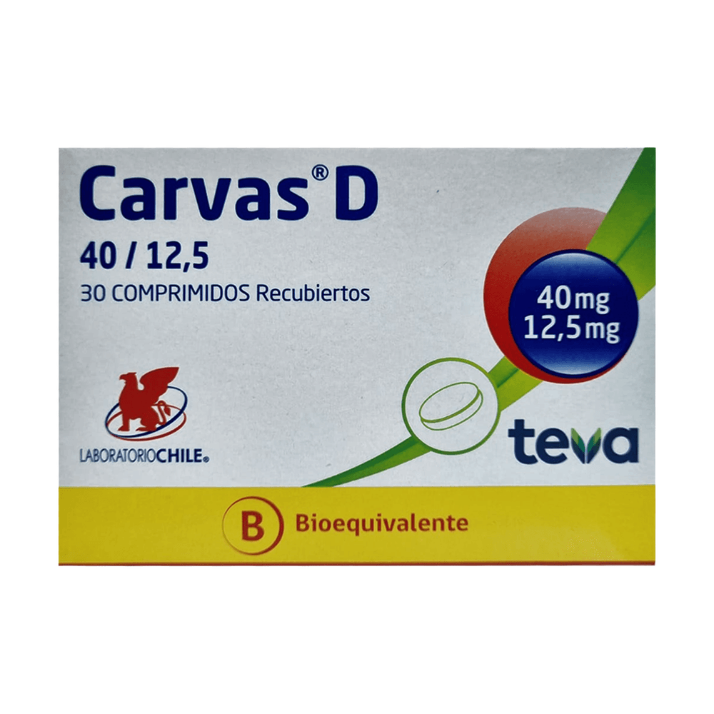 Carvas-D - Olmesartán 40 mg / Hidroclorotiazida 12.5 mg 30 Comp Rec