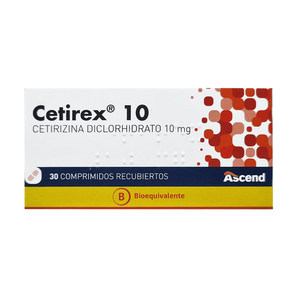 Cetirex 10 - Cetirizina diclorhidrato 10 mg - 30 Comprimidos Rec
