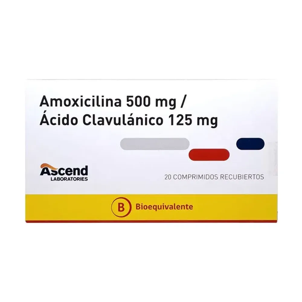 Amoxicilina 500 mg / Ácido Clavulánico 125 mg Comp Rec