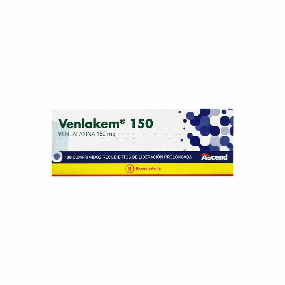 Venlakem 150 mg - Venlafaxina 30 Cápsulas liberación prolongada
