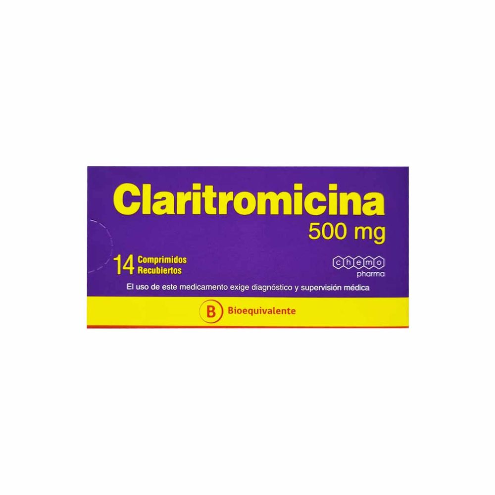 Claritromicina 500 mg - 14 Comprimidos Recubiertos