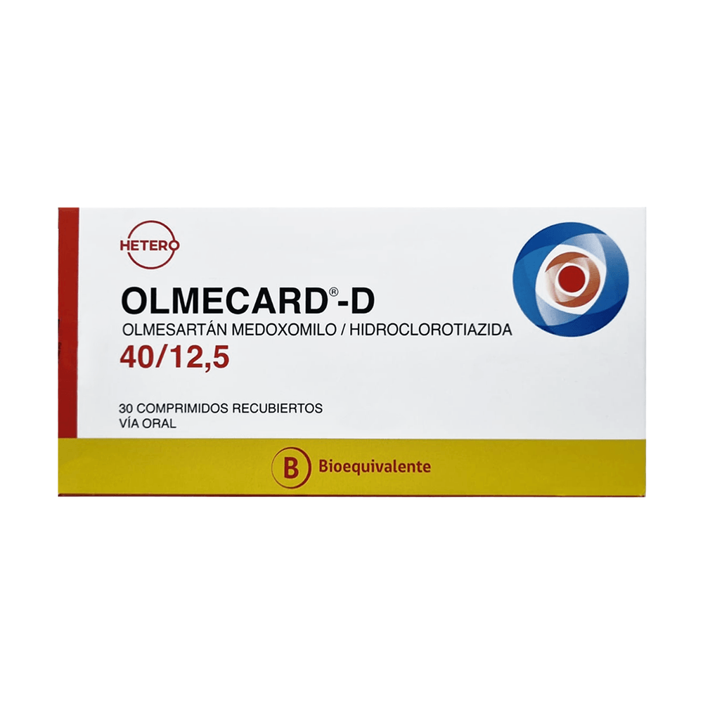 Olmecard-D - Olmesartán 40 mg / Hidroclorotiazida 12.5 mg 30 Comp Rec