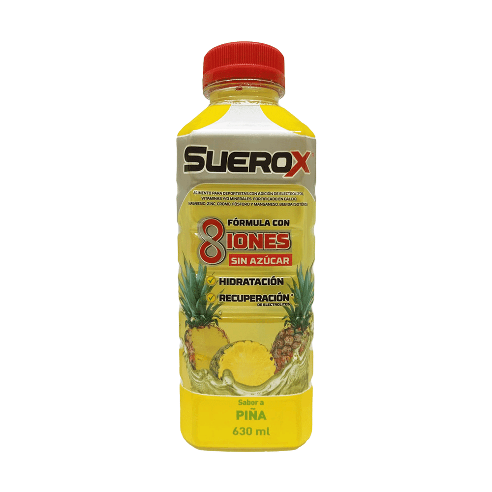 Suerox - Electrolitos orales 8 iones sin azúcar sabor piña 630 ML