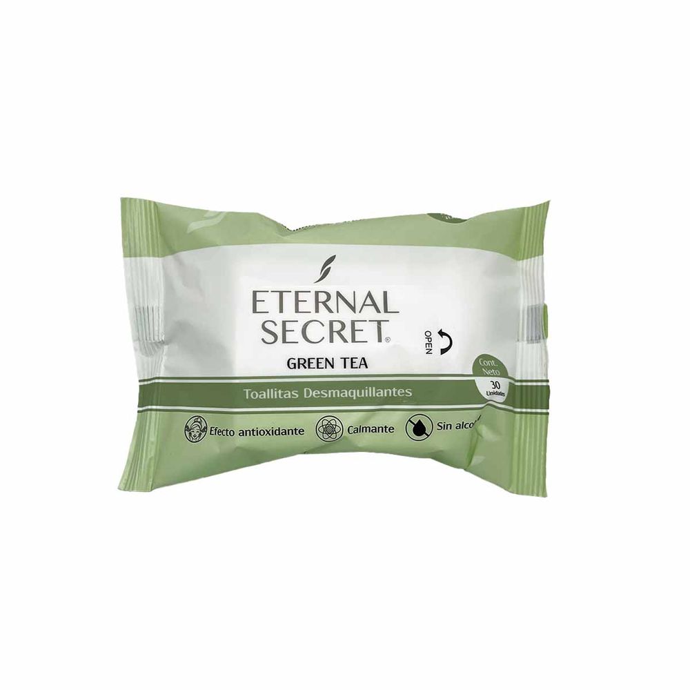 Toallitas desmaquillantes Green Tea 30 Unidades - Eternal Secret