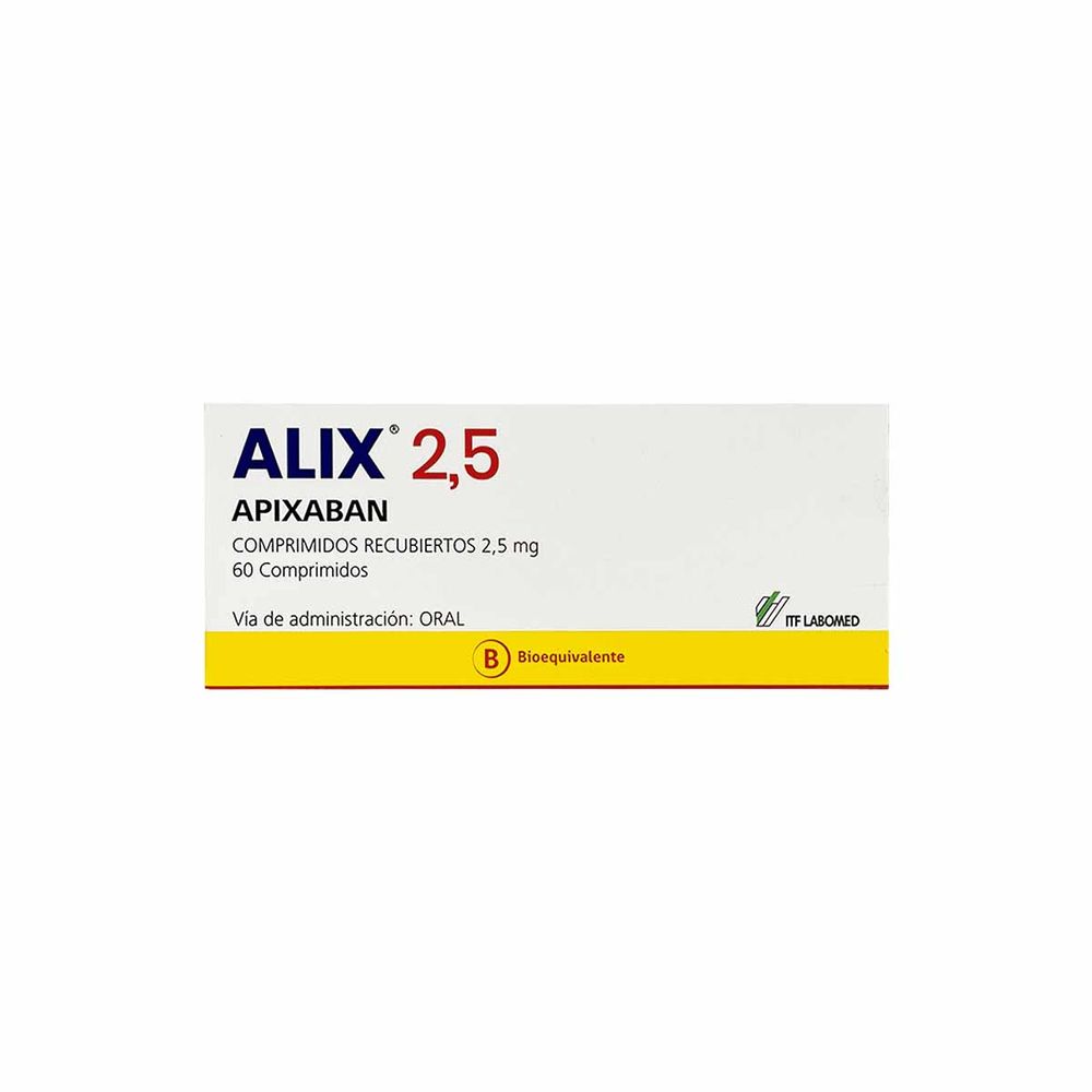 Alix 2.5 - Apixaban 2.5 mg 60 comprimidos recubiertos