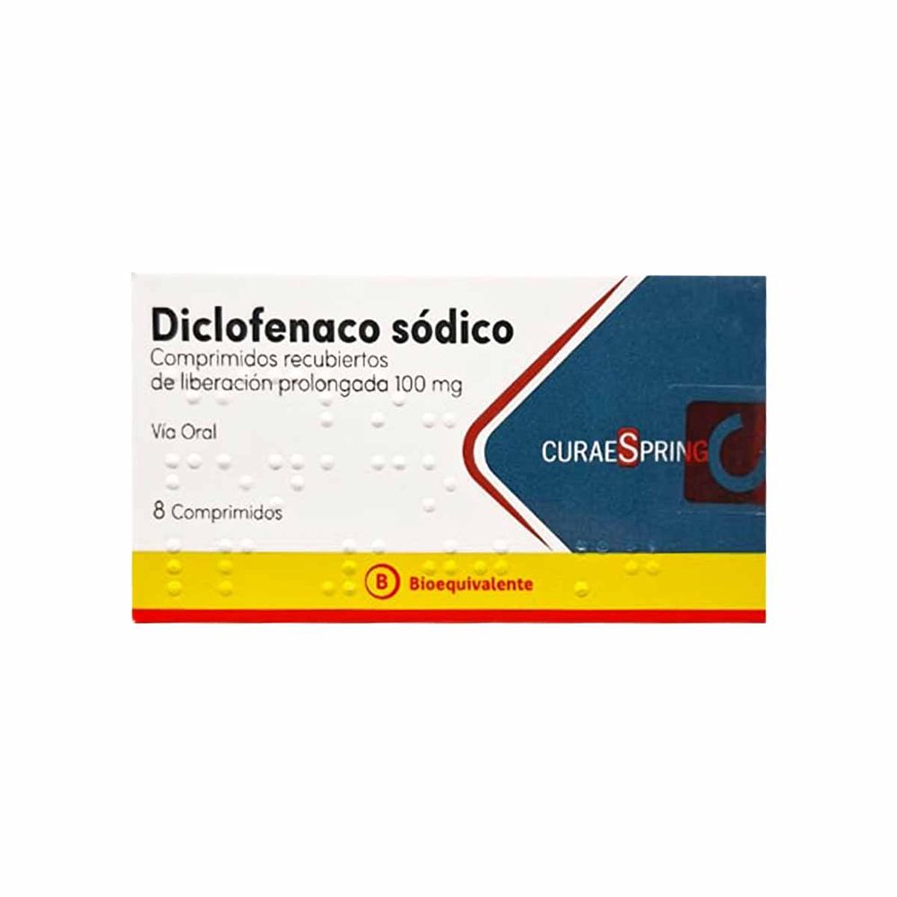 Diclofenaco sódico - 8 Comprimidos Recubiertos LP 100 mg