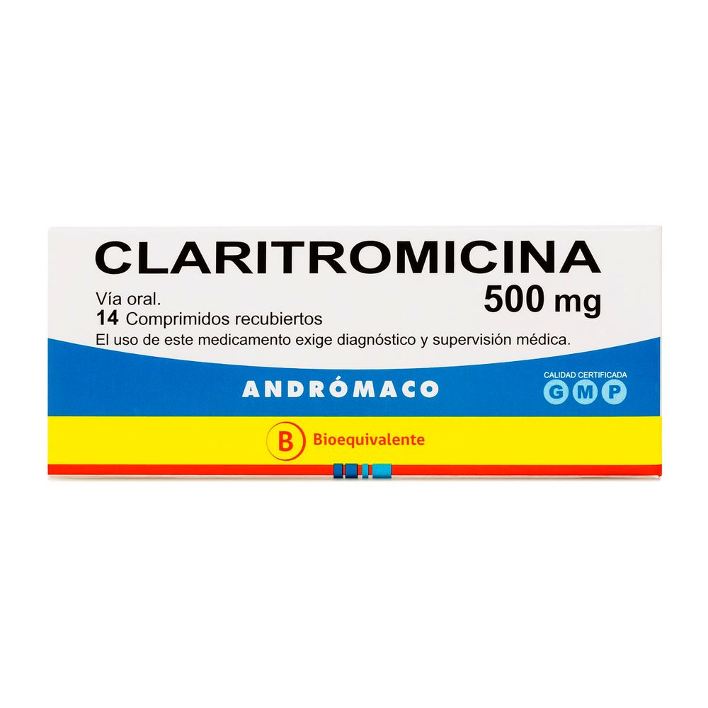 Claritromicina 500 mg 14 Comprimidos Recubiertos