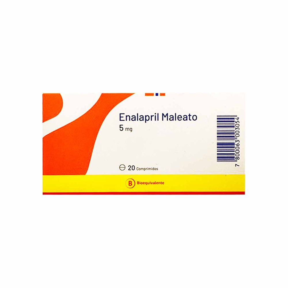 Enalapril Maleato 5 mg 20 Comprimidos