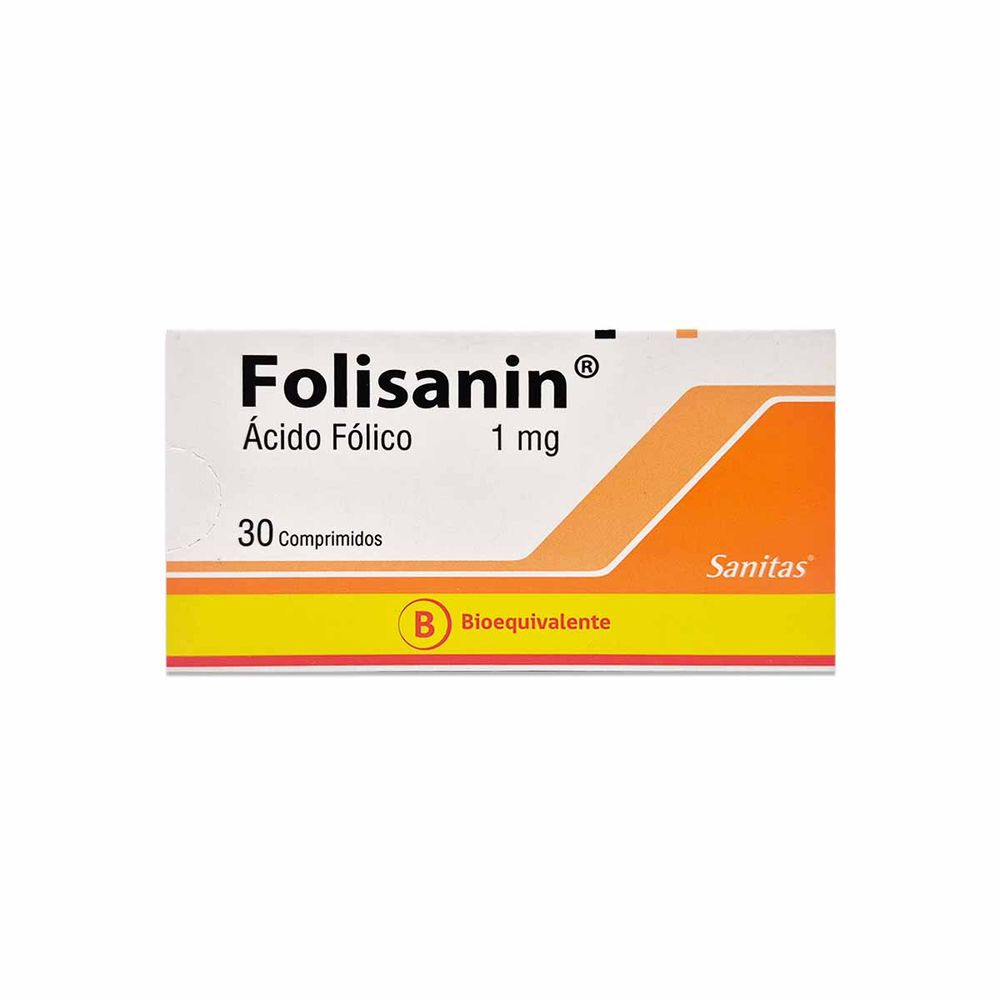 Folisanin ácido fólico 1 mg 30 comprimidos
